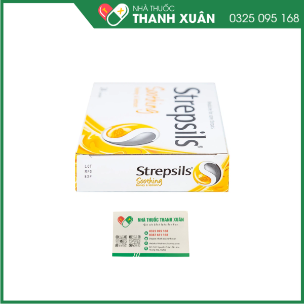 Strepsils Soothing honey &amp; lemon giảm đau họng dùng cho trẻ em và người lớn